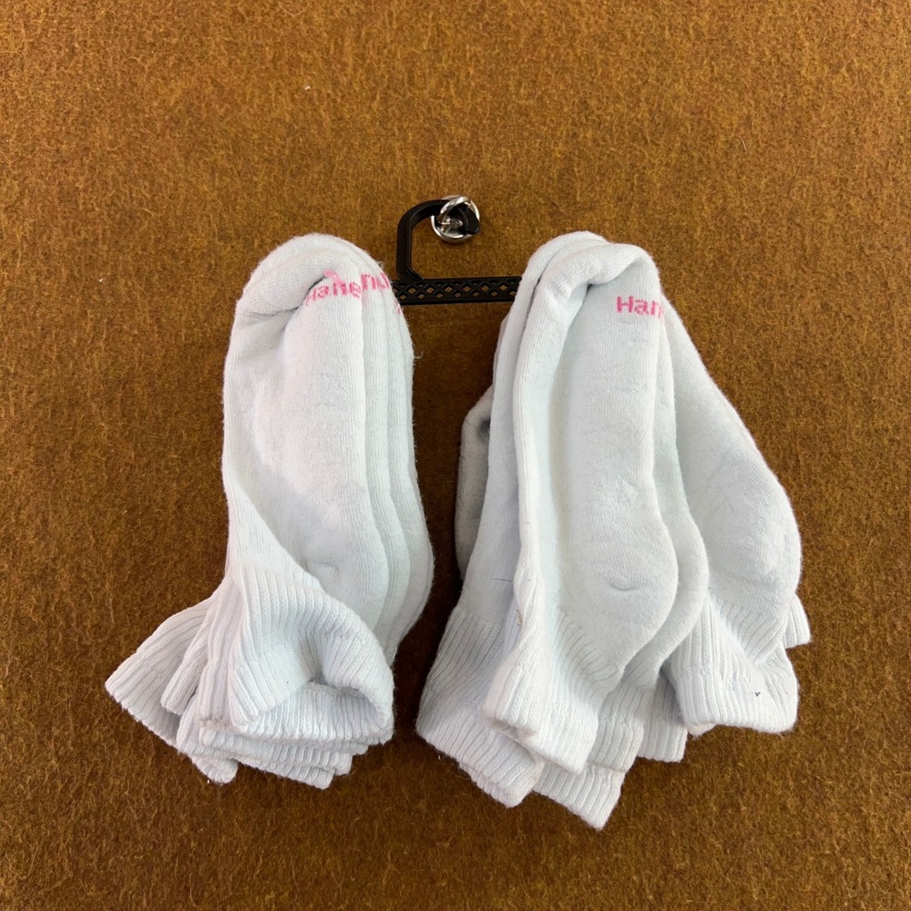 Hanes Womens OS White SecureFit Ankle Socks Multi-Pack New